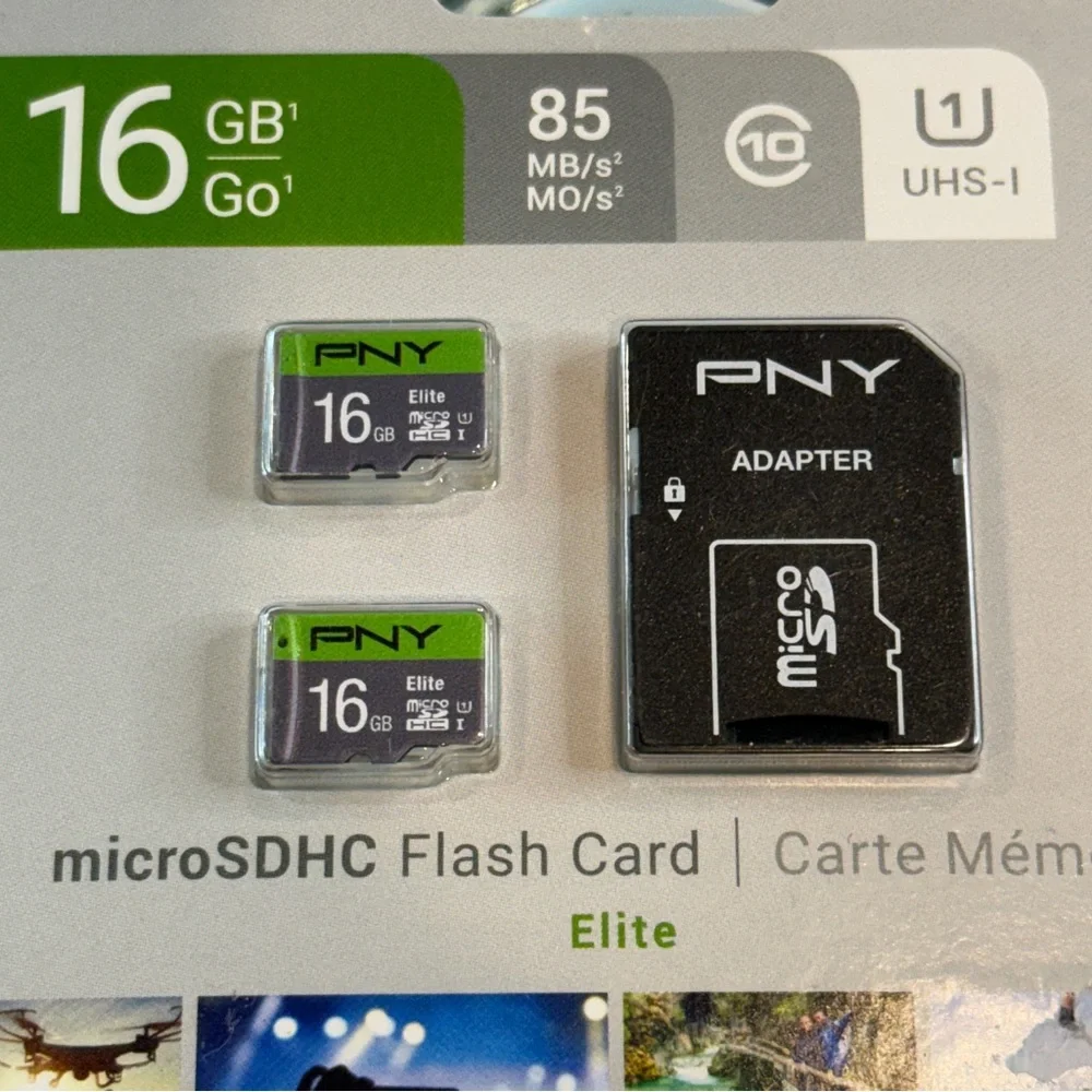 🆕 PNY Elite 16GB microSDHC Flash Card Set w/ Adapter 🌟 High Speed 85MB/s UHS-I